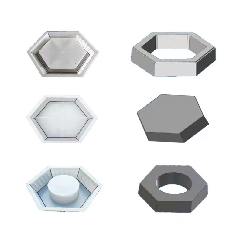 平面实心空心六角六棱块六棱地砖护坡水泥制品模型混凝土塑料模具