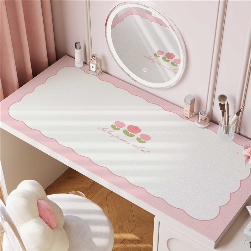 高颜值梳妆台桌垫办公室小清新家用PVC皮革防水可擦桌布防烫免洗