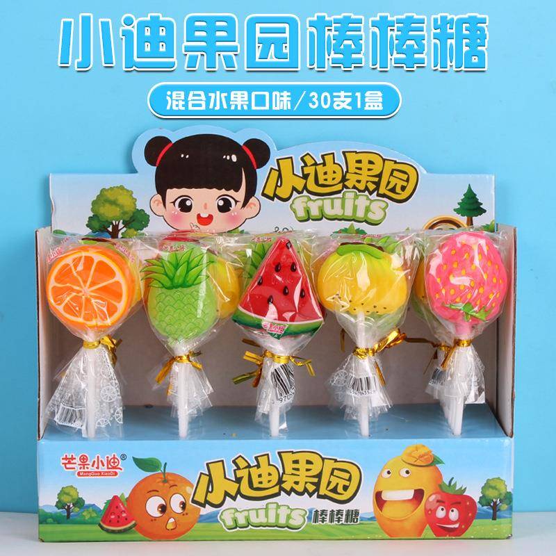 15克小迪果园棒棒糖水果味糖果小卖部整箱批儿童休闲小零食品