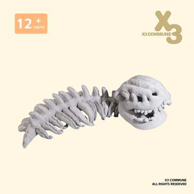X3COMMUNE 中华恐龙骨架头套毛绒玩偶模型头套玩具学生外骨骼衣服