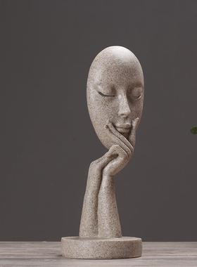 北欧现代简约女人脸模型软装饰家居饰品客厅样板房酒店装饰摆件