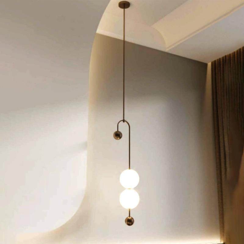 卧室床头灯简约现代圆球灯氛围可随意调节主卧客厅背景墙极简吊灯
