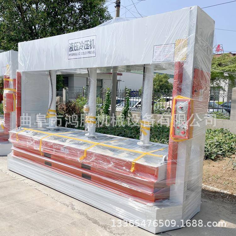 大功率3米长免漆门板冷压机 100吨油压自动上下料铝蜂窝板压板机