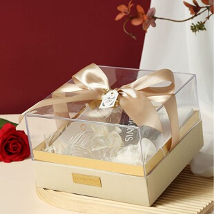 纪念品婚礼丝绒亚克力半透明礼盒高端礼盒