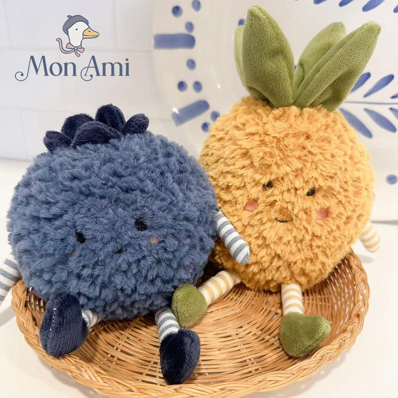 美国monami莫奈美蓝莓布鲁尼水果毛绒玩偶草莓娃娃小柑橘公仔玩具