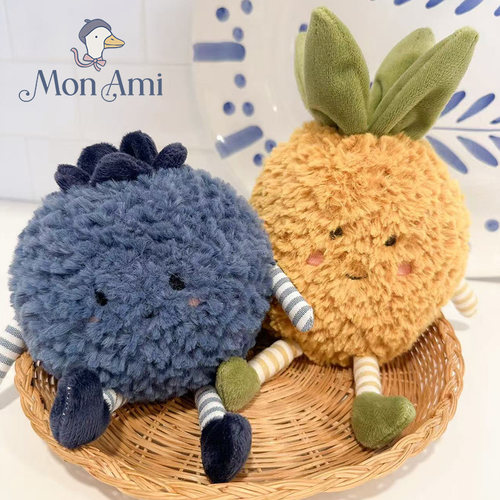 monami蓝莓布鲁尼水果毛绒玩偶