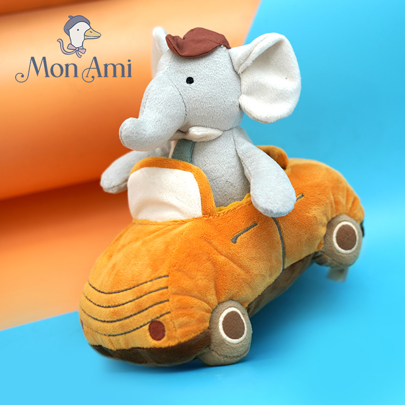monami毛绒小象赛车手玩偶公仔