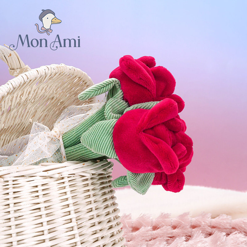 monami玫瑰花束毛绒玩具情人节