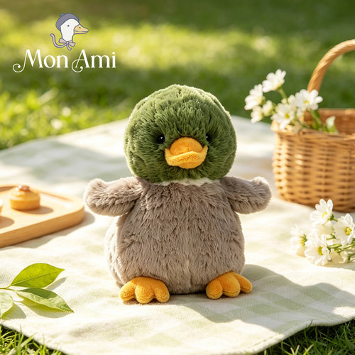 美国monami莫奈美小绿头鸭比利毛绒小鸭玩具动物公仔玩偶鸭子娃娃
