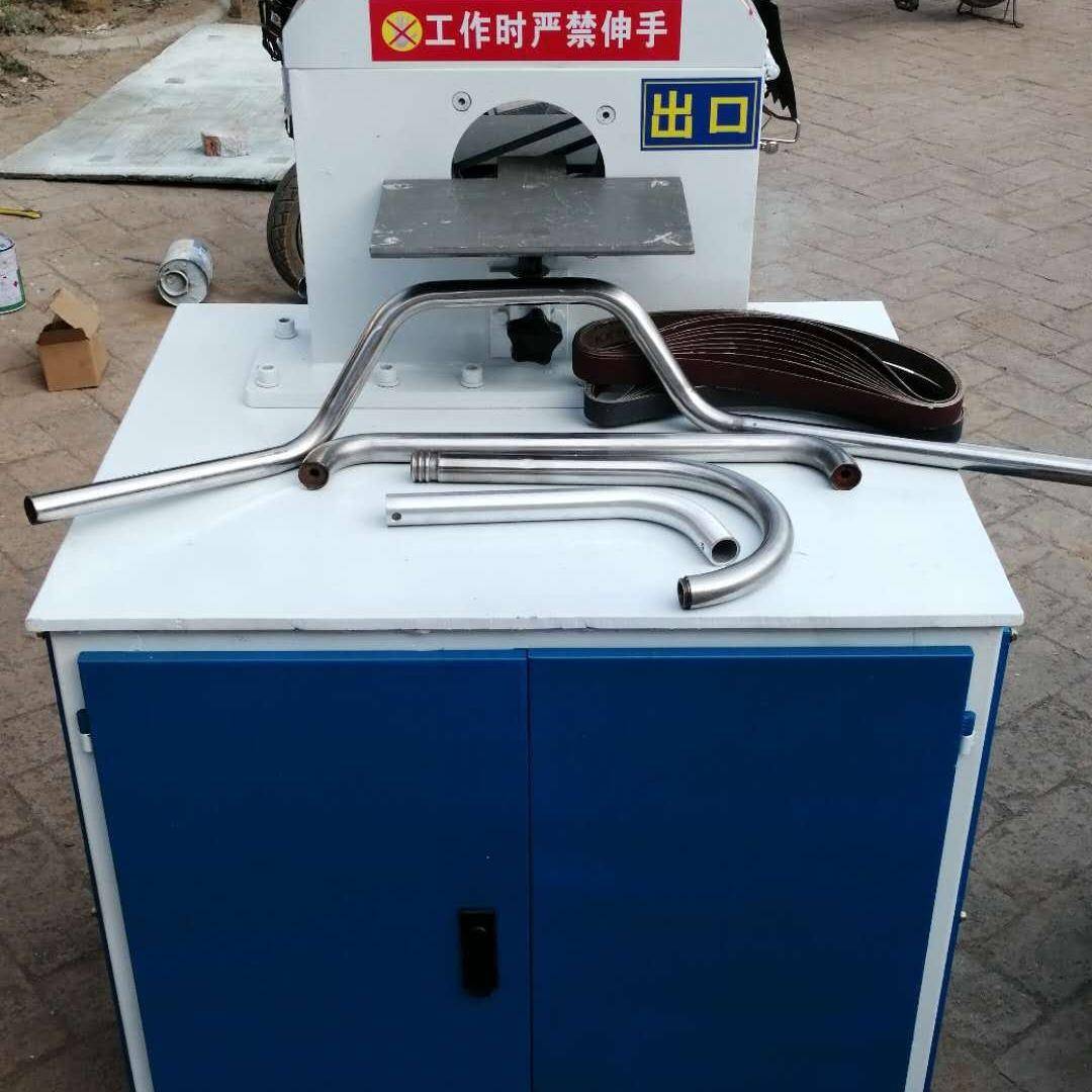 弯管抛光机无心圆管砂光机门把手抛光设备钢管除锈机