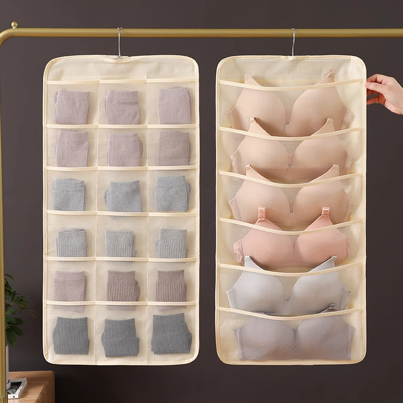 宿舍收纳神器内衣收纳挂袋悬挂式双面收纳袋架内衣裤文胸袜子衣柜,收纳整理,收纳挂袋,淘宝优惠券,粉丝福利购,淘宝优惠卷