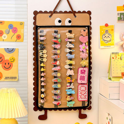 发夹收纳神器壁挂宝宝发卡展示架鲨鱼夹抓夹儿童发饰毛毡挂带