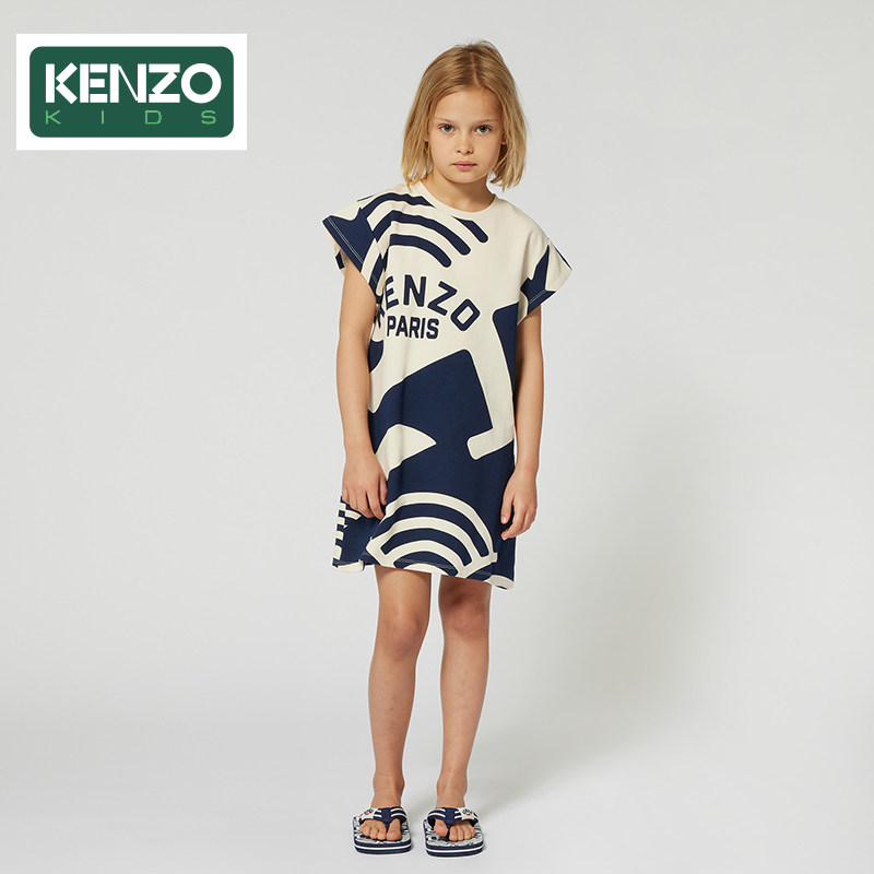 【断码特惠】 KENZO KIDS童装女童休闲印花连衣裙K61017
