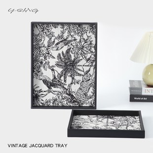 长方形托盘首饰香薰蜡烛展示轻奢高级感家用进门入户玄关钥匙收纳