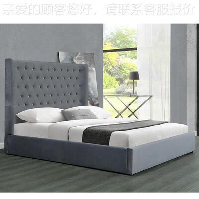 外贸植工厂奢绒布艺轻床大寸床头可储物ottoman bed ki1500G尺ng