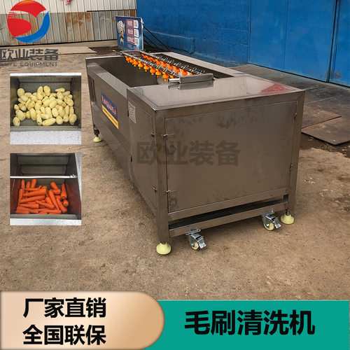 猪头肉毛刷清洗机 猪蹄毛辊清洗机器 多功能毛辊清洗设备