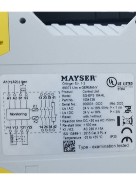 德国mayser继电器   1000842 SG-EFS 134 ZK2/1 AC 230 V