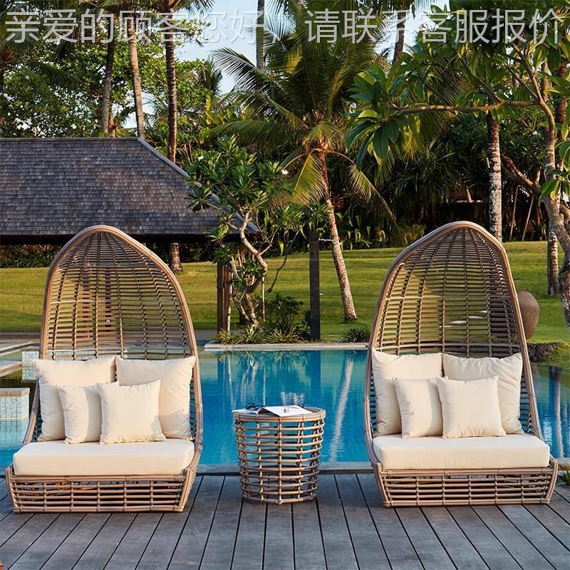 户外沙发躺床露组合度21假村鸟笼庭滩院室外设计师天落地泳池沙鸟