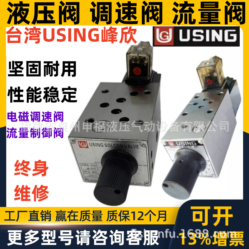台湾USING电磁调速阀FMS-GO4-03T峰欣FMS-G4-02T G04 G06 02P B A