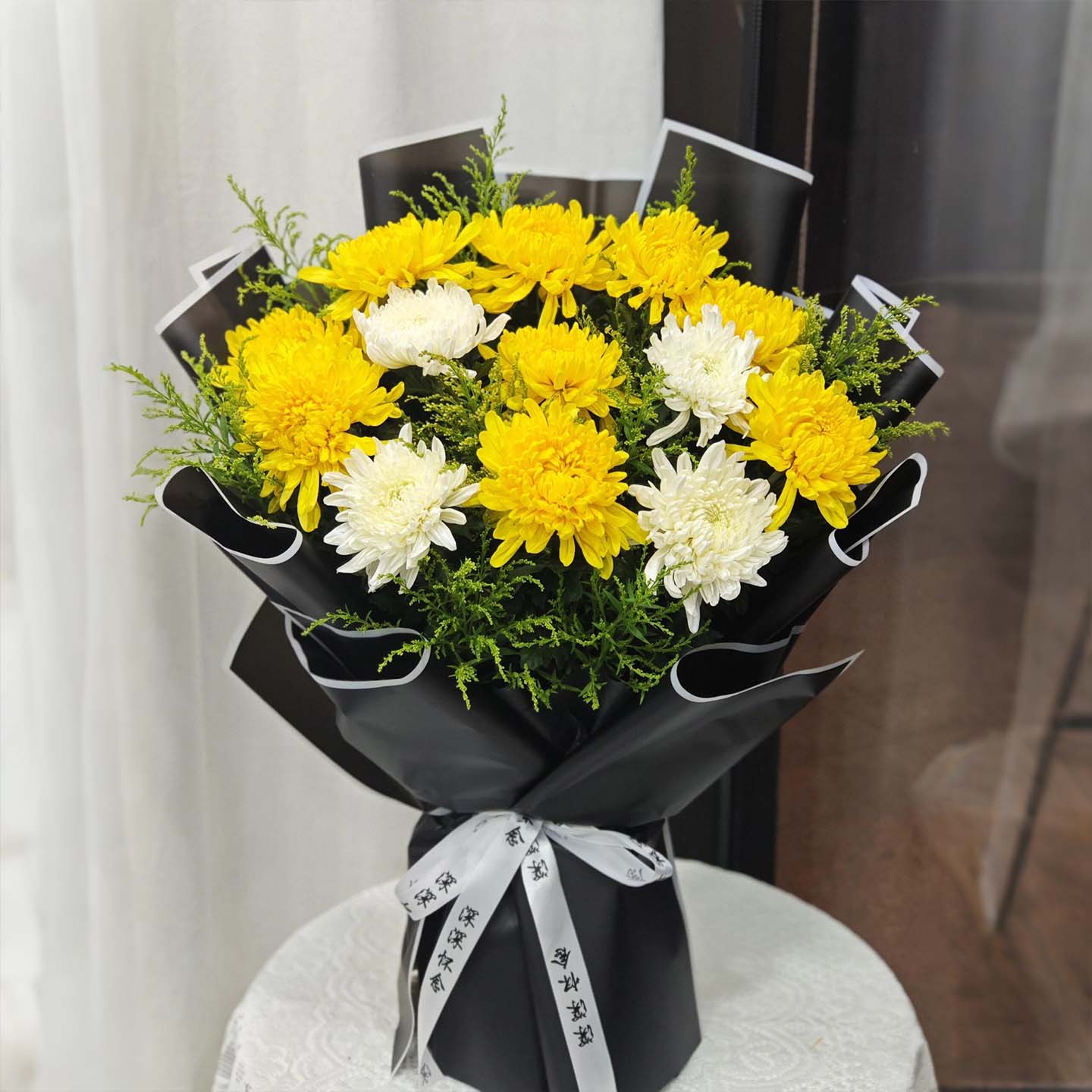 【全国小时达】黄白菊花鲜花花束