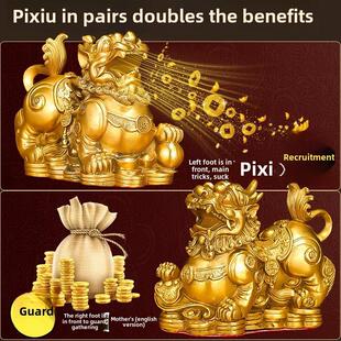 铜皮绣招财饰品，纯铜男女对，客厅、商店、办公室皮绣开门红礼品