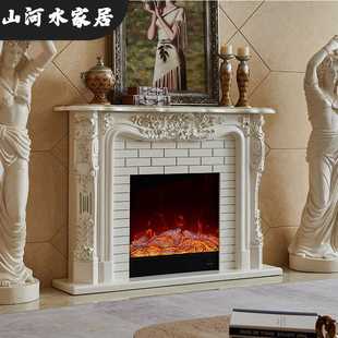美式 1.3 三角壁爐實木 家用別墅客廳仿真火焰取暖裝 1.5米歐式 飾柜
