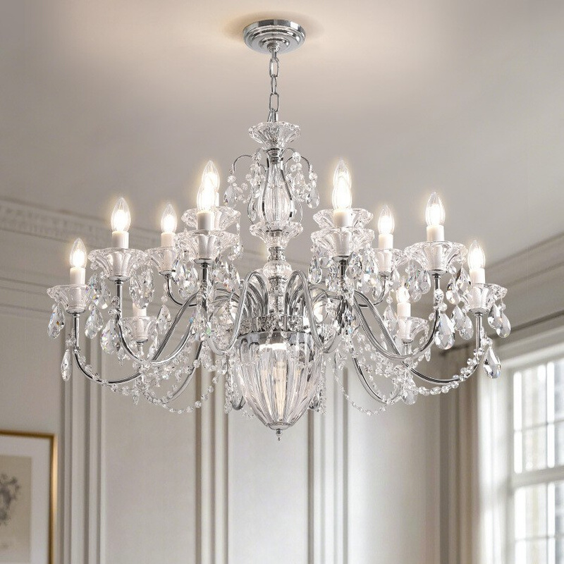 感法式吊灯欧式别墅蜡烛客厅主灯餐厅灯轻奢创意复古卧室吊灯