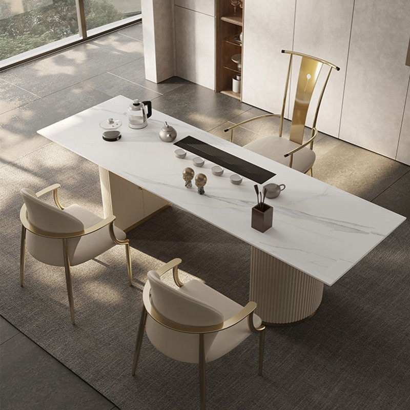 轻奢岩板茶台高端客厅大板泡茶桌现代简约办公室茶桌茶具套装一体