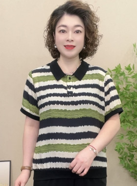 2025夏妈妈POPL领洋气打底衫女修身百搭欧货短袖T恤小衫内搭上衣