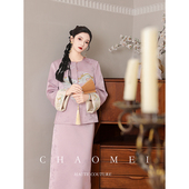 紫月花影 改良汉服正反穿桔梗紫套装 新中式 年终特惠 春秋款