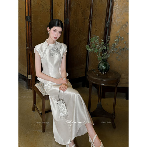 MOPASSANT【渡云栖】新中式婚礼订婚新娘流苏刺绣套装