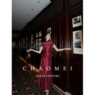 MOPASSANT【熹礼红】新中式新娘婚礼复古红流苏短袖+半身裙套装