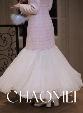 冯（CHAOMEI【波点】优雅百搭重工半身裙夜夜流光相皎洁TG02404