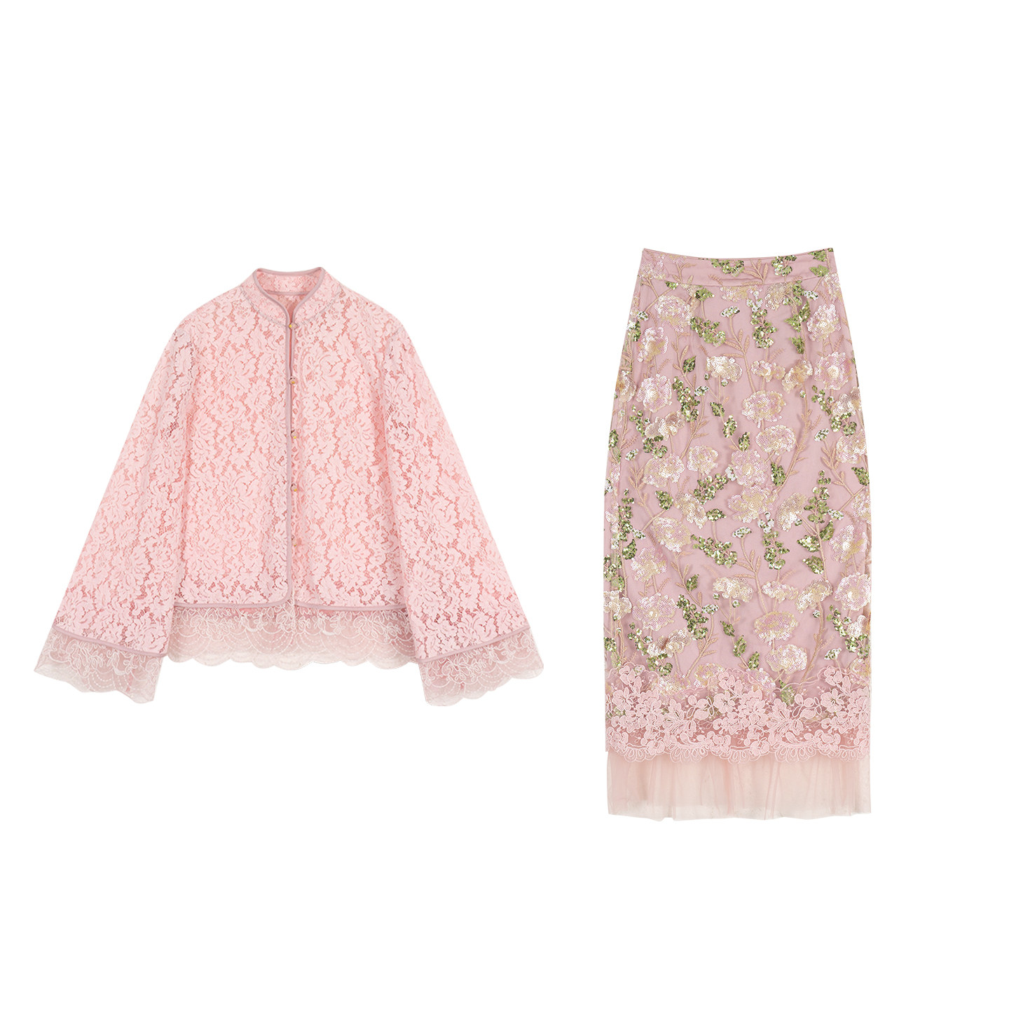 【花绯花】冯（CHAOMEI 法式温柔风圆领蕾丝上衣+披肩+半身裙套装,女装/女士精品,汉服套装,淘宝优惠券,粉丝福利购,淘宝优惠卷