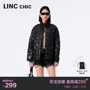 LINC金羽杰春季短款轻薄羽绒服女款便携设计感廓形短款外套女2037