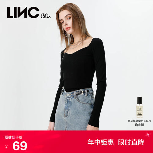 金羽杰复古甜酷A型百褶牛仔半裙
