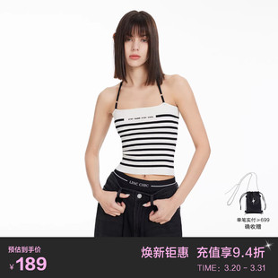 LINC金羽杰美背吊带女设计感细带针织吊带背心女内搭S242SW325Y