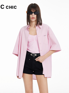 LINCCHIC金羽杰夏季新款可露丽风廓形衬衫女S242SH189Y