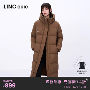 LINC金羽杰羽绒服女款2024新款都市机能长款加厚羽绒服女冬8229