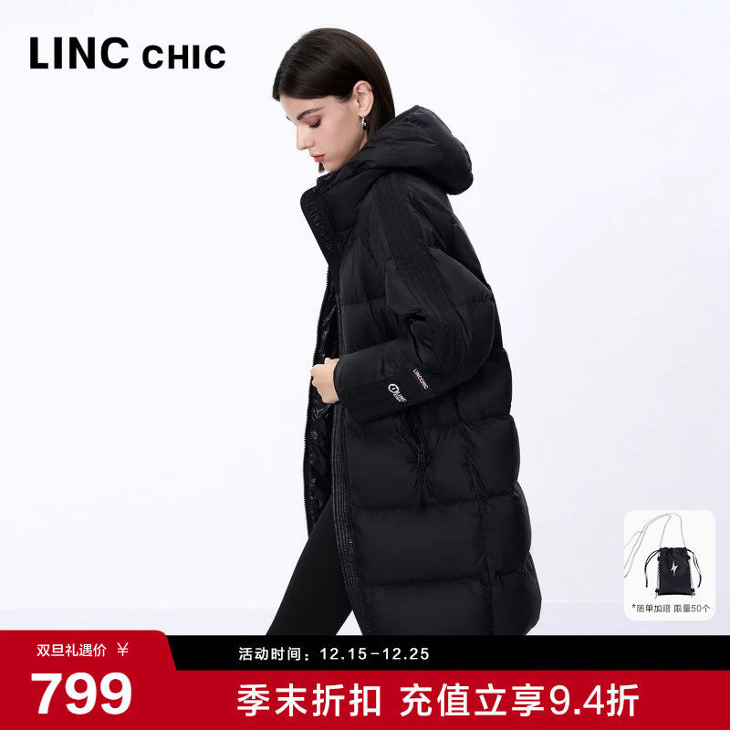 LINCCHIC金羽杰羽绒服女款冬季2024新款运动感中长款面包服6251Y