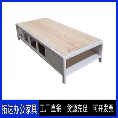 铁床无需安装看守所监狱用床异型管单层铁艺床无床头监舍床钢制床