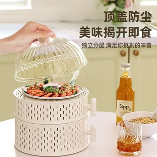 盖菜罩家用餐桌饭菜罩夏天镂空多层防尘苍蝇厨房收纳神器2024新款