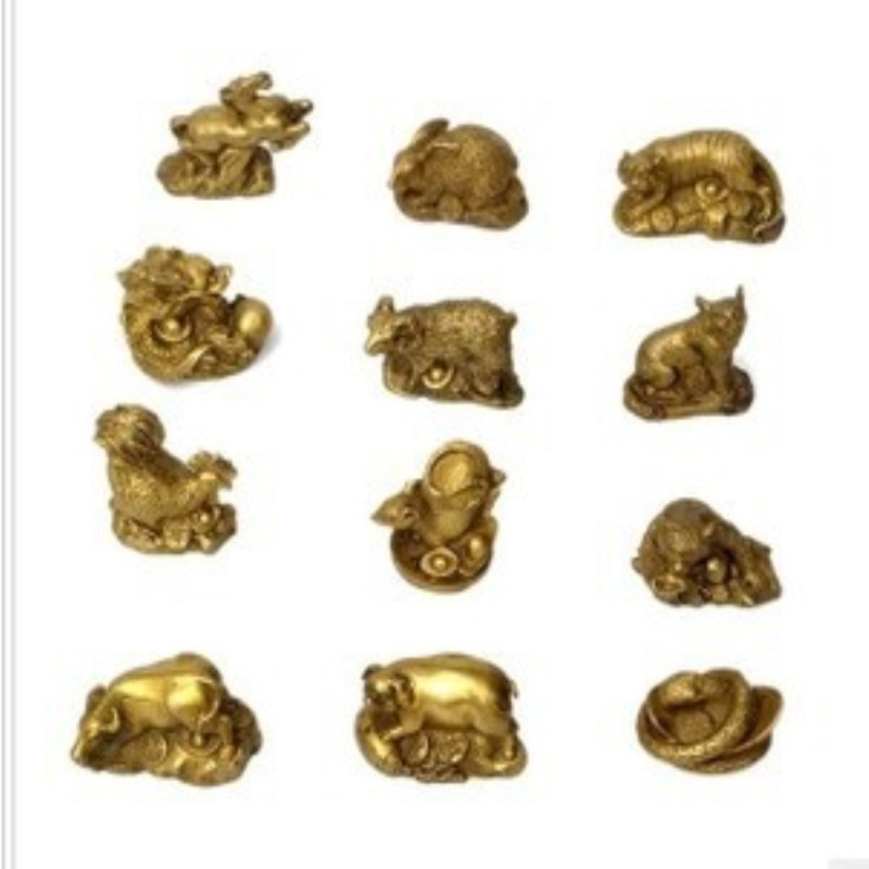 铜十二生肖摆件12生肖摆件属鼠牛虎属兔龙蛇马羊猴鸡狗猪