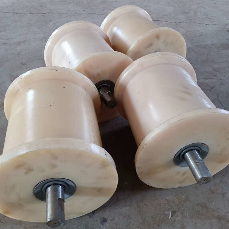 尼龙地滚矿用斜井轨道地辊150*300实心铸钢地滚钢丝绳焊接地滚轮