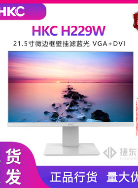 HKC H229W白色 21.5寸微边框壁挂滤蓝光商用电脑显示器 工厂 机械