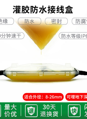 Z1灌胶式电缆防水接线盒电线连接盒路灯地埋潜水泵泡水保护盒接头