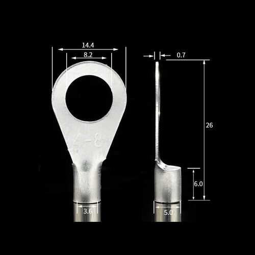 黄铜镀银 OT冷压接线端子OT4-8  圆型裸端头 铜鼻子 1000只