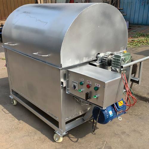 榨油设备配套翻炒机 全自动电磁加热滚筒炒锅 电加热茶叶炒货机