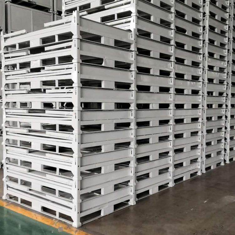 折叠金属周转箱两面开门承重500kg可堆垛4层可叉车搬运钢制料箱,五金/工具,周转箱/储物箱/收纳箱,淘宝优惠券,粉丝福利购,淘宝优惠卷