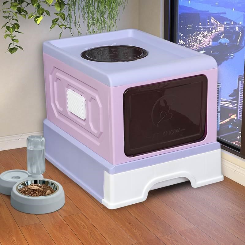 超高猫砂盆全封闭抽屉顶入式防外溅大号超大号猫沙盆子猫厕所猫咪